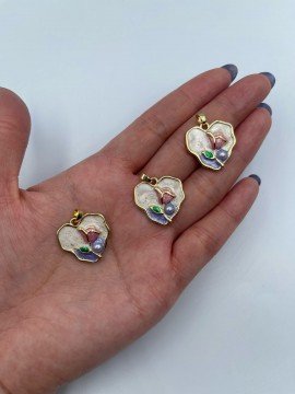 Подвеска сердце с розой